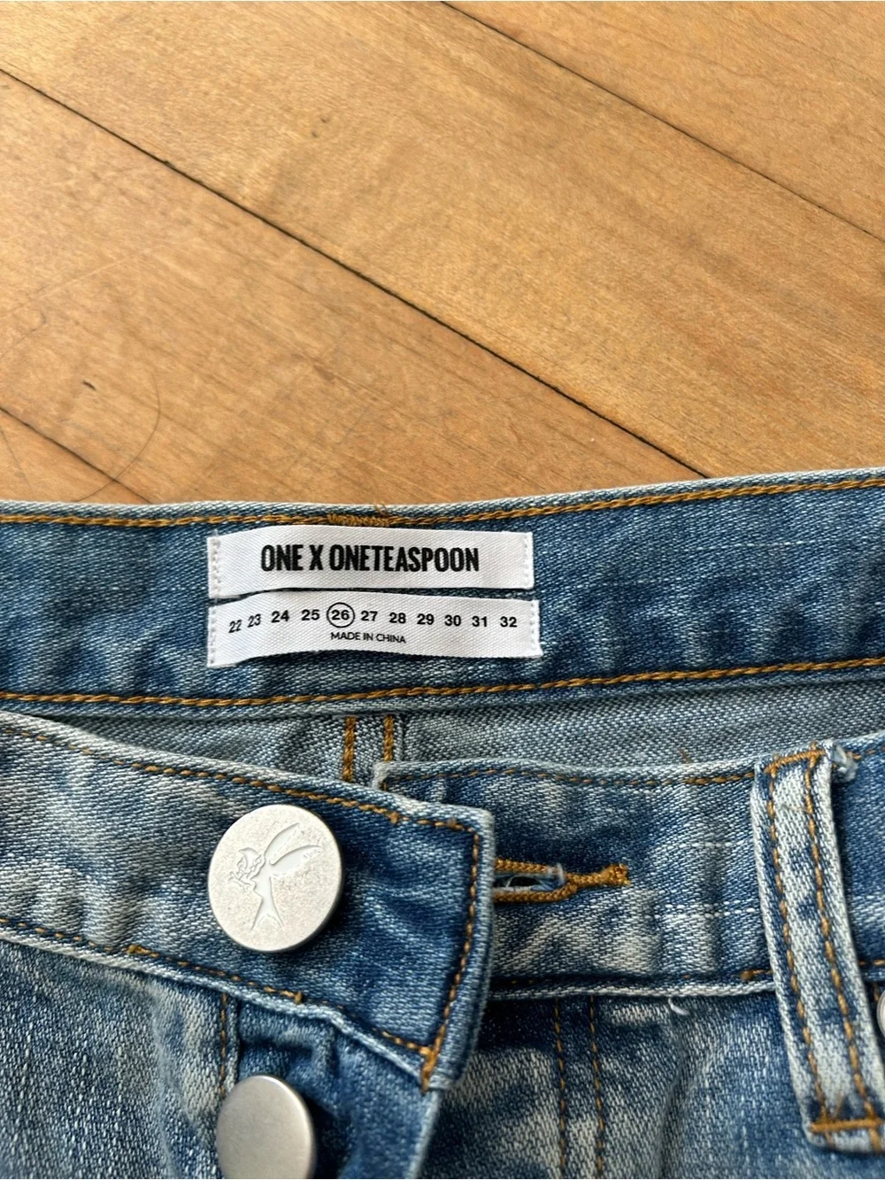 One Teaspoon Bandits Blue Distressed Denim Jean Shorts